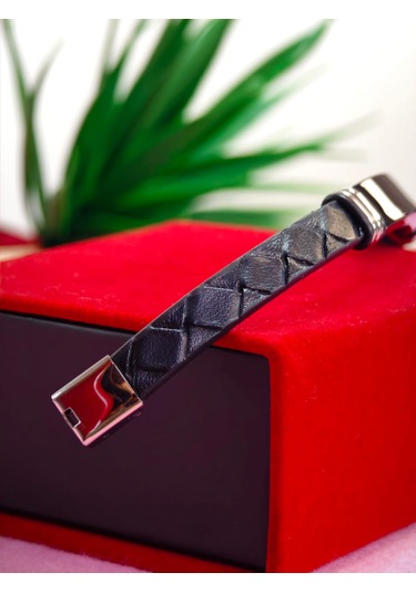 Çelik Derili Bileklik Kişiye Özel İsimli Paslanmaz Derili Çelik İsimli Bileklik 316 L Çelik Altın - Gold