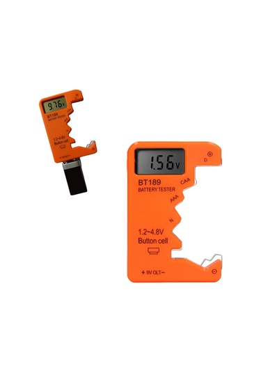 Vkemall Bt189 Turuncu Pil Test Cihazı - Aa/aaa/c/d/n/9v/6f22 Ve 1.5v/3v Düğme Pilleri İçin Akıllı Kapasite Ve Voltaj Testeri