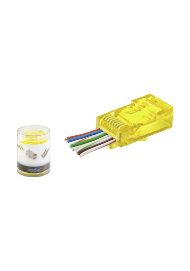 Cat6 Ez Rj45 Konnektör - 100 Adet Sari / Özel Plastik Kutulu Nd2400