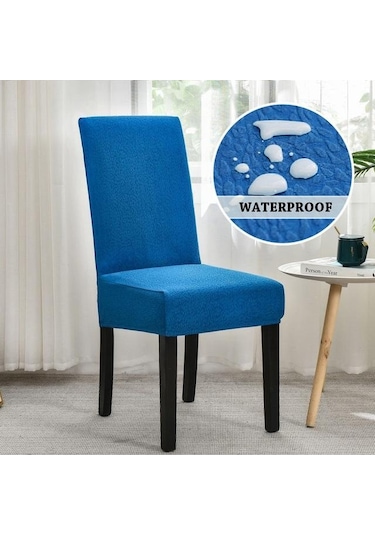 Göl Mavisi Streç Su Geçirmez Sandalye Yemek Odası İçin Kapakları Slipcover Kılıf Sandalye Otel Oturma Odası Mutfak Yemek Sandalyesi Kapak