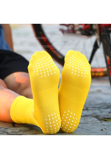 Yuntech01 Spor Bisiklet Çorapları Dış Mekan Kullanıma Uygun, Nem Emici, Kayma Önleyici, Dayanıklı, Sarı, Beden L 40-45 Sarı