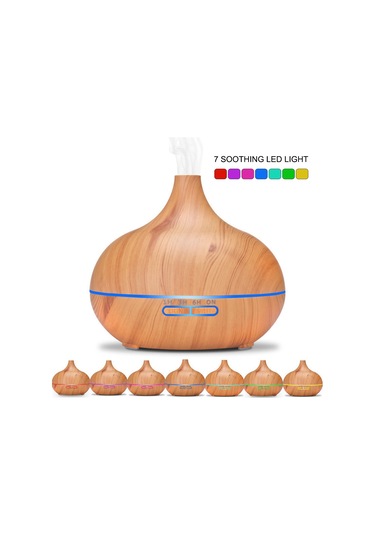 Geeksen 550ml Koyu Ahşap Desenli Ev Salyangoz Yağı İçeren Aromaterapi Makinesi - Sessiz 2-8 Saat Zamanlama Ve Nemlendirme Fonksiyonu