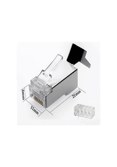 Speeduf Cat7 Metal Konnektör Rj45 Cat7 Jack + Kablo Ayraç 10luk Paket