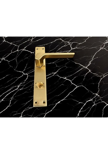 Zey Mat Altın Aynalı Wc Banyo Kapı Kolu İçeriden Sağ Basar 1 Takım
