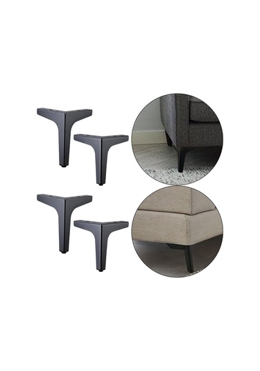Suntek Magideal 4 Adet Demir Metal Mobilya Ayakları 10cm-siyah