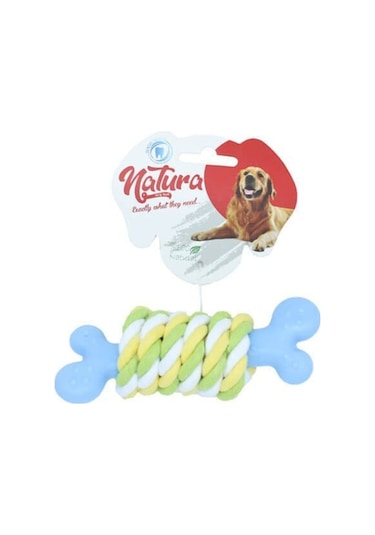 Natura 14 CM Plastik Kemik Halatlı Köpek Kemirme Oyuncağı
