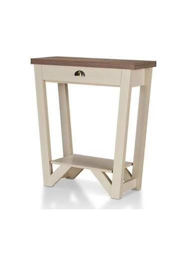 Ağaç Atölyesi Kenor Çekmeceli Ahşap Dresuar Beyaz - Ceviz