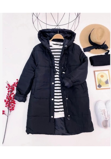 Lovie Moda Kadın Kapitone Mont Siyah