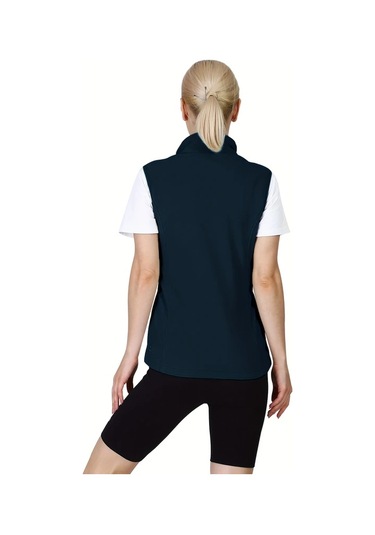 Userfriendly11 Lacivert Kadın Kolsuz Polar Yelek, Rüzgar Geçirmez Fermuarlı Hafif Dış Giyim Lacivert