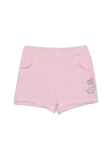 Lovetti Açık Pembe Kız Çocuk Iki Iplik Fil Baskılı Şort 7864P016 Pembe