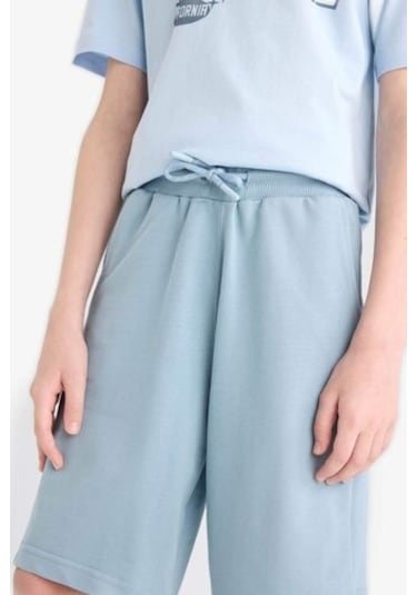 Defacto Erkek Çocuk Beli Lastikli Basic Düz Şort B5867a825smbe606 Mavi
