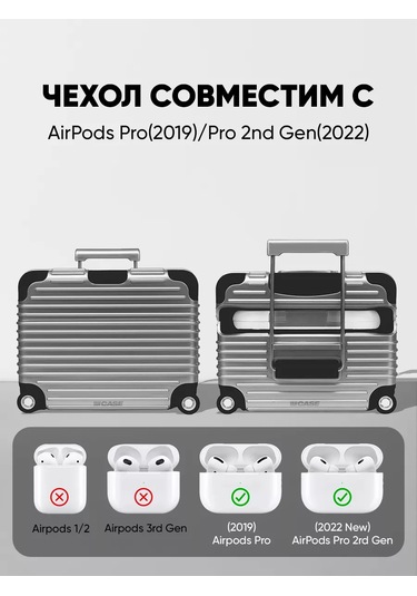 Yamcase Airpods Uyumlu Pro, Pro 2 İçin Karabinalı Kulaklık Kılıfı 176625883 Gri