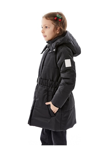 Benitto Kids Kız Çocuk Kapüşonlu Kışlık Şişme Mont 51352 Siyah