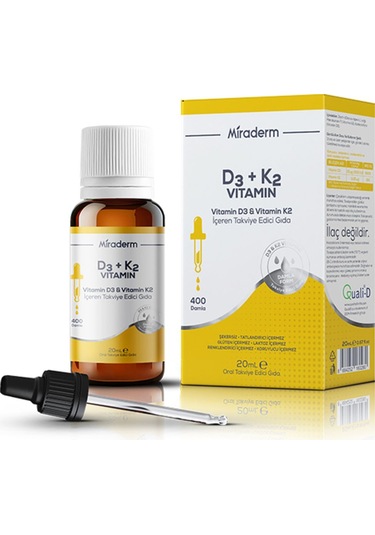 Miraderm D3+k2 Vitamin 20 Ml 400 Damla