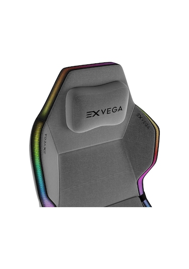 Exvega Lunar Active 2024 Dokuma Kumaş Hoparlörlü Ve Masajlı Argb Profesyonel Oyuncu Koltuğu Gri