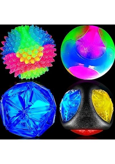 Hangfox Köpekler İçin Dayanıklı Tpr Chew Oyuncağı - Işıklı Ve Sesli Fırlatılabilir Top, Diş Temizliği Ve Etkileşimli Oyun