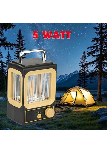 Ampul Solar Şarj Edilebilir 12 Led 1 Rustikli Led Kamp Lambası