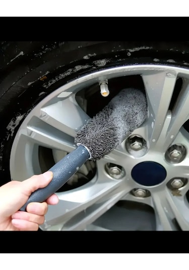 Jant Temizleme Fırçası Süngerli Üstü Microfiber Saplı İthal Ürün