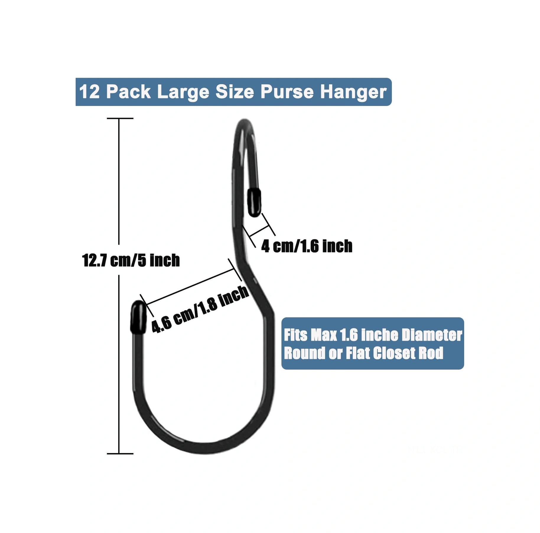 Konesam Siyah Dolap Döner Kanca Seti Çanta Ve Aksesuar İçin 12 Adet Sağlam Kauçuk Kaplama