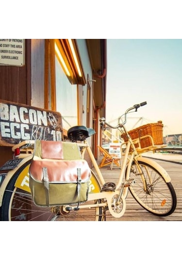 Taşınabilir Kanvas Motosiklet Heybe Çift Taraflı Arka Koltuk Saklama Bagaj Çantası Siyah