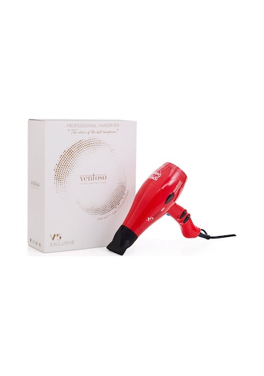 Ventoso V5 Exclusive Ionic Profesyonel Fön Makinesi Kırmızı