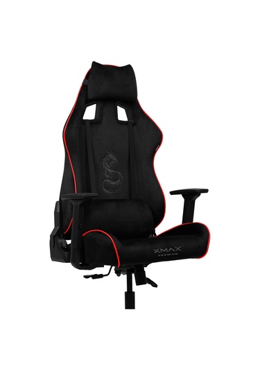 Rio Pus Balerion Terletmez Kadife Kumaş Siyah Gaming Oyuncu Koltuğu -11 Siyah