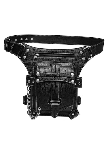 Suntek Bel Çantası Uyluk Bacak Kalça Çanta Fanny Paketi Siyah