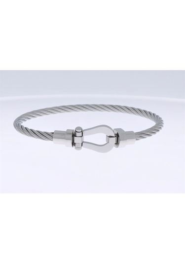 Celikchi Unisex Gümüş Renk Çelik Bileklik