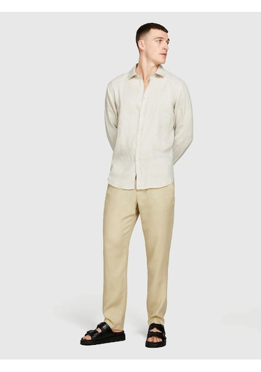 Sisley %100 Keten Regular Fit Gömlek Erkek Bej Gömlek - 325p5bkusq029 Sisley %100 Keten Regular Fit Gömlek Erkek Bej Gömlek - 325p5bkusq029