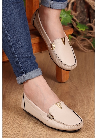 Vojo Victoria Rahat Taban Günlük Kadın Babet Ayakkabı 6 Renk 267800000910 15 Krem