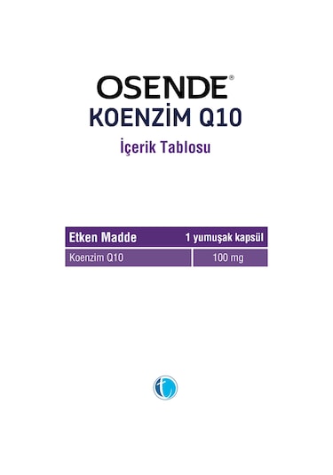 Osende Koenzim 100Mg Q10 30 Yumuşak Kapsül