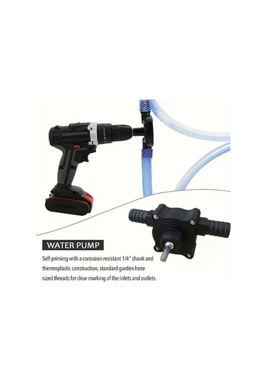 Chuangyinshop Black 1set 7pcs Mini Manuel Kendinden Emişli Pompa Su Yağ Sıvı Transferi Bahçe Kuyu Uygulamaları İçin