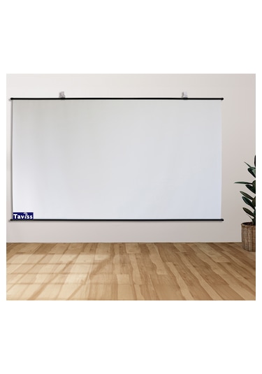 221x124 Cm Mat Beyaz-siyah Tripod Ayaklı Taşınabilir Ve Duvar Kul