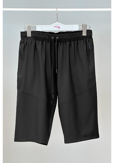 Remsa Erkek Havuz Deniz Uzun Kapri Şort Mayo Rks-02 Siyah Siyah