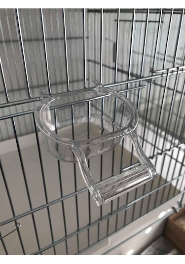 T-Pet Askılı Tünekli Şeffaf Mamalık Yemlik