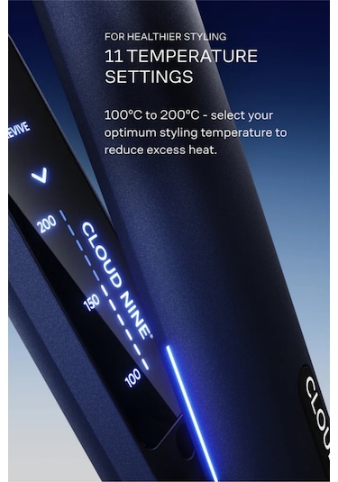 Cloud Nine 2'si 1 Arada Contouring Iron Pro, Seramik Plakalı Düzleştirici & Bukle Lacivert