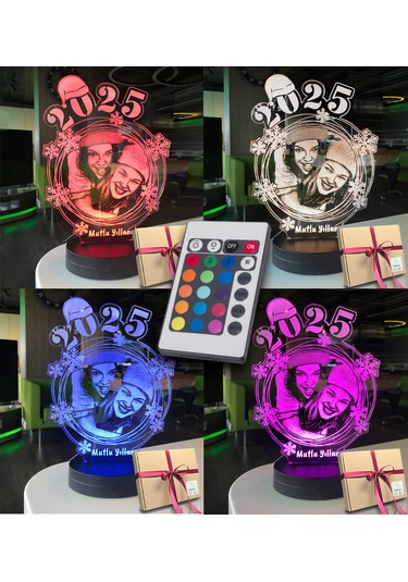 Yılbaşı Hediyesi Kişiye Özel Sarmal Oval 3d Led Gece Lambası