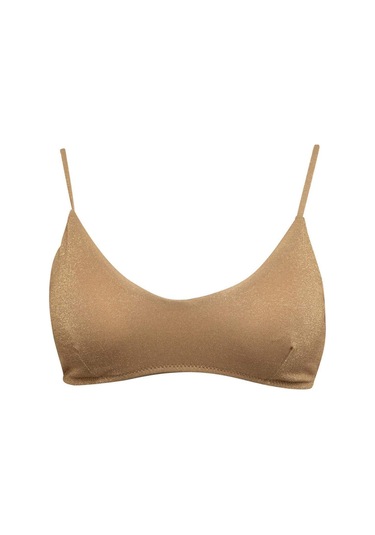 DeFacto Regular Fit Parlak Kumaş Bikini Üstü-Fall in Love C3181AX24SMYL275