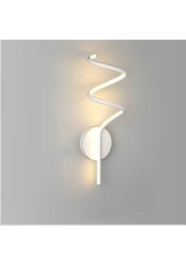 Fastbuy Beyaz Modern Led Duvar Lambası - Döküm Demir, Yarı Gömme, 3 Renk Seçenekli, Yatak Odası İçin Beyaz