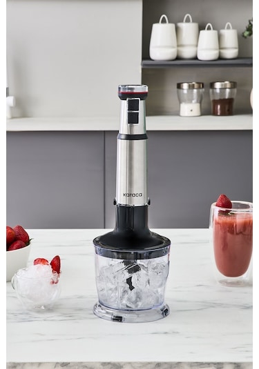 Karaca 9637B Quick Mix Hız Ayarlı 1300W El Blender Set Inox
