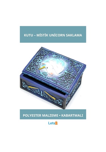 Polyester Unicorn Figürlü Dekoratif Saklama Kutusu 1 Adet