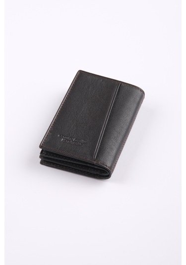 Ancora Leather Hakiki Deri Minimal Kartlık-26206 Kahve