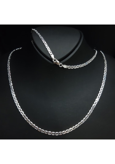 Gümüş Erkek Zincir Kolye (493817757)