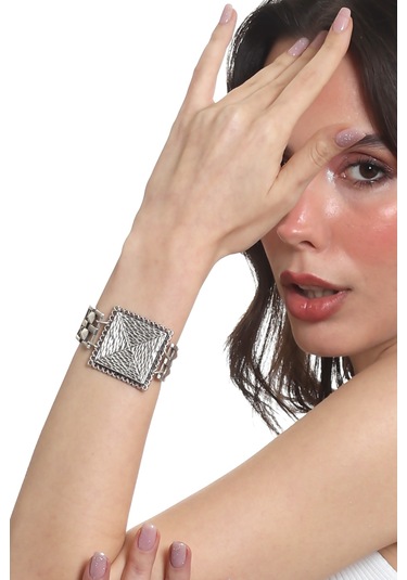 Labalaba Kadın Antik Gümüş Kaplama Zincir Bağlantılı Modern Tasarım Bileklik Gümüş