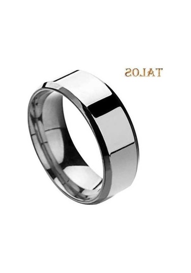 Fastbuy Gümüş Unisex Aşıklar Parmak Yüzük - Paslanmaz Çelik Ayna Takı, Rahat Hediyeler Us 10 Gümüş