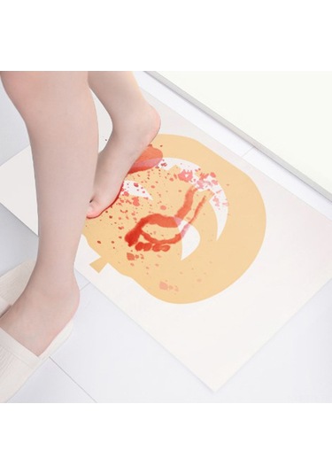 Dianziye Pumpkin Halloween Banyo Paspası - Suyla Renk Değiştiren Kanlı Desenli Banyo Matı Diğer