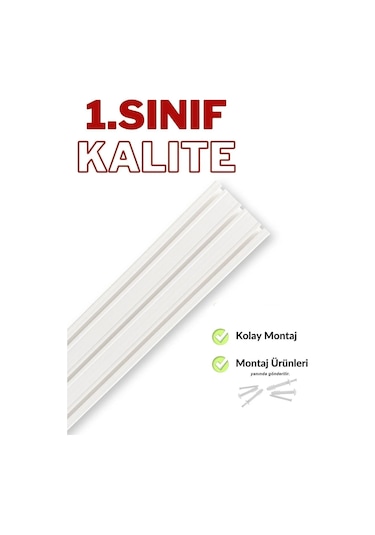 Tümray 3 Raylı Korniş Perde Rayı Kaliteli Sağlam Ambalaj 3 Metre