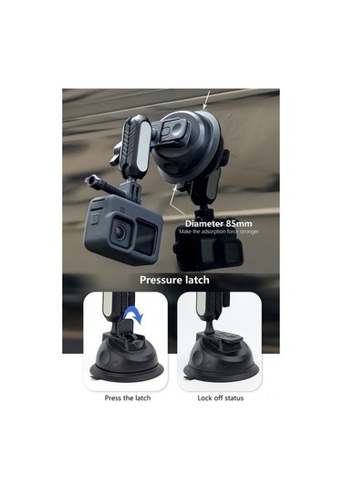 Moly Abs Plastik Araç Süspansiyonu: 360 Döner İki Toplu, Gümüş, 85mm, İphone/gopro/ınsta360/mirrorless Kamera Uyumlu