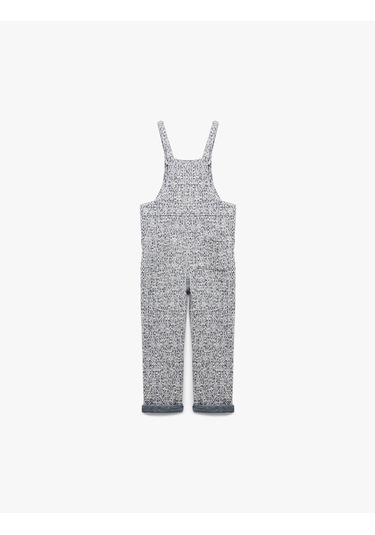 Koton Düğmeli Viskon Karışımlı Askılı Uzun Tulum Mavi Desenli 5smb10375tk Mavi Desenli