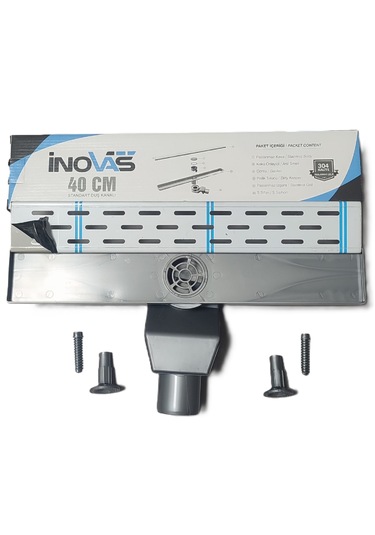 40 Cm Paslanmaz Izgaralı Lineer Duş Kanalı Koku Önleyicili